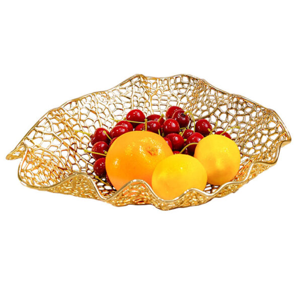 Light Luxury Electroplating Alloy Lotus Leaf Fruit Plate - Image 5