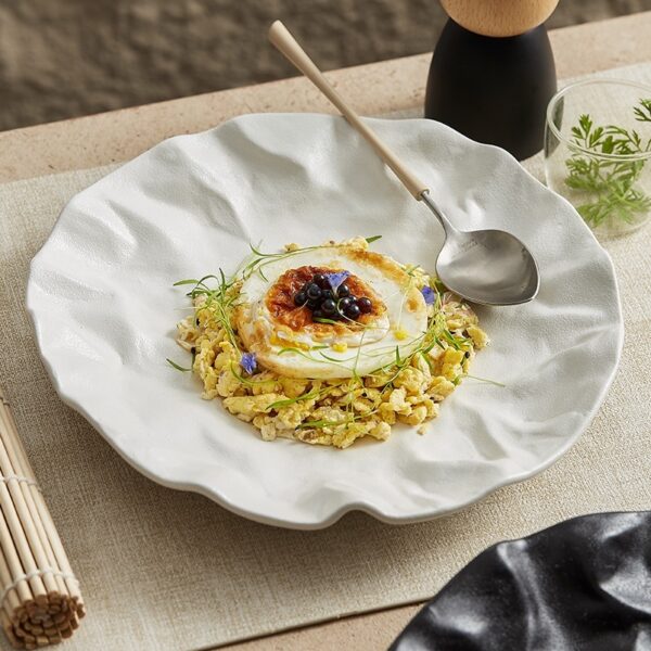 Pleated Dish Ceramic Cooking Plate Japanese Western Food - Image 3