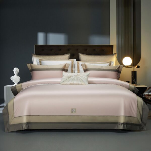 160 Double-strand Long-staple Cotton Color Block Embroidery Bedding - Image 6