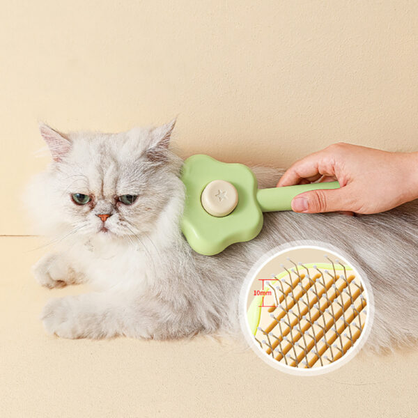 Cartoon Pentagram Shape Cat Combs, Pet Hair Removal Massaging Comb For Removing Matted Fur, Suit For Long And Short Hair Pet Pet Self Cleaning Brush Pet One-click Hair Removal Comb Float Hair Removal - Image 4
