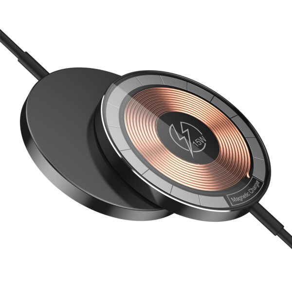 Transparent Magnetic Wireless Charger Phone Electrical Desktop Round Fast - Image 3