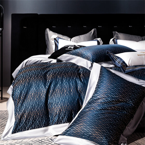 160 Long-staple Cotton Yarn-dyed Four-piece Jacquard Beddings - Image 3