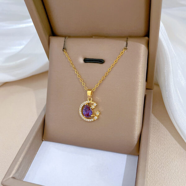 Stainless Steel Starry Sky Planet Astronaut Necklace For Women Light Luxurious Temperament Star Metal Chain Jewelry Gift - Image 8