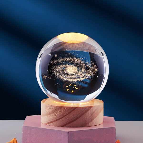 Crystal Ball 3D Inner Carved Solar System Glowing Night Lights Warm Bedside Light Festival And Kid Gift Night Lamp - Image 7