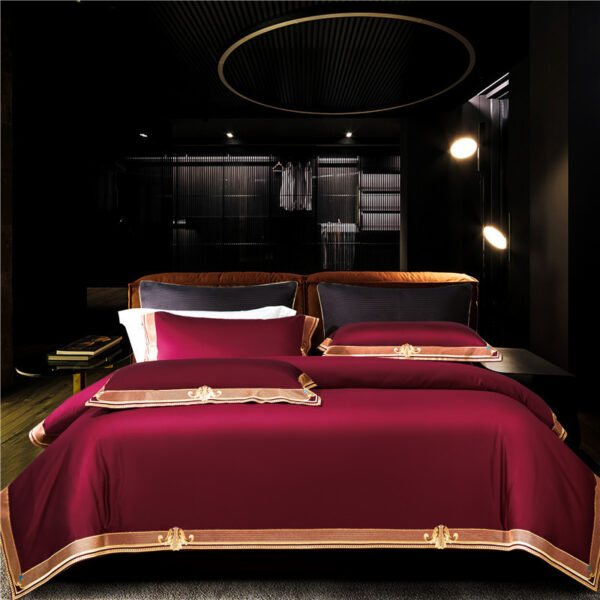 Cotton Pure Cotton Light Luxury Wine Red Bedding - Image 6