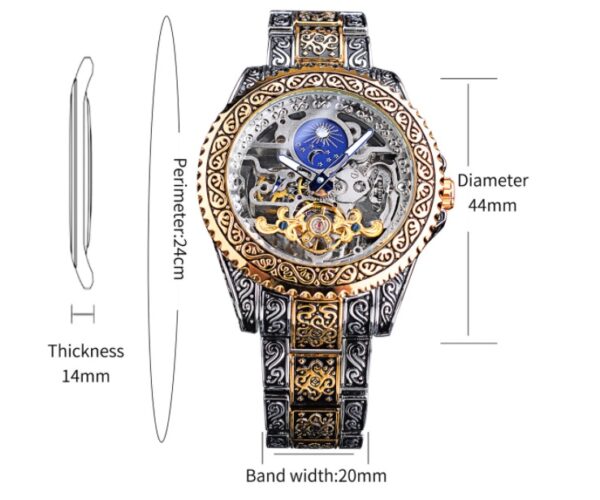 European And American Style Men's Fashion Hollow Retro Carved Automatic Mechanical Watch - Image 6
