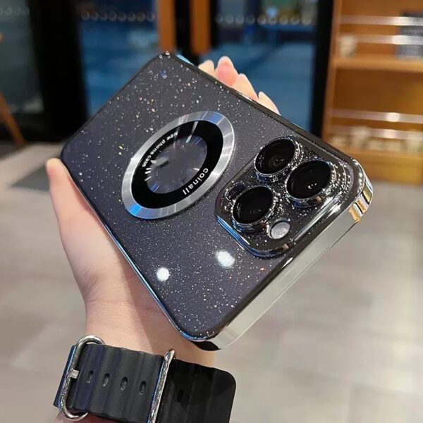 Electroplating Glitter Magnetic Magnifying Glass Phone Case - Image 5