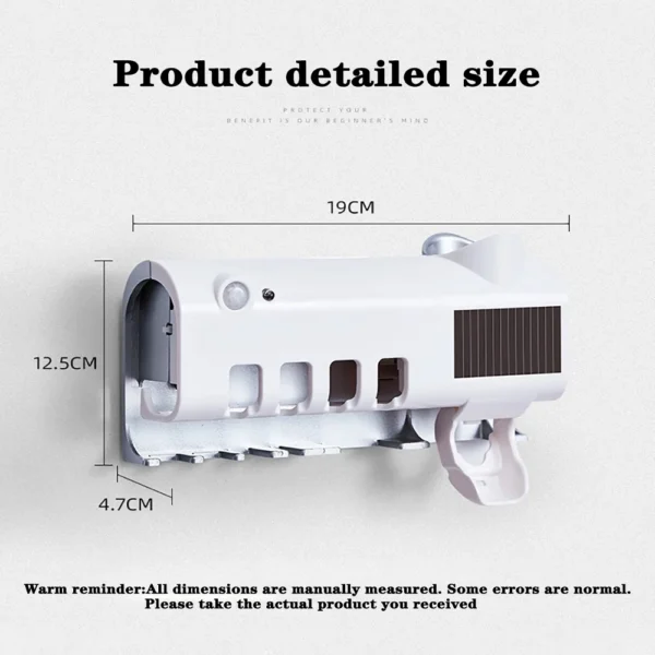 Toothbrush Holder Toothpaste Dispenser Solar Energy Bathroom Toothbrush Storage Box Multi-function Storage Holder USB Charge - Image 6