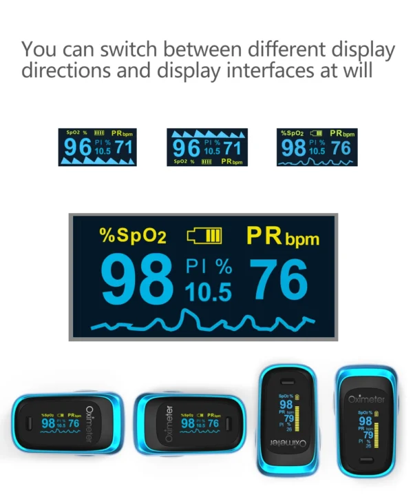 Kiuzou Medical Finger Pulse Fingertip Oled Portable Oximeter SPO2 PR 8 hours sleep monitor Blood Oxygen Oximetro De Dedo case - Image 4