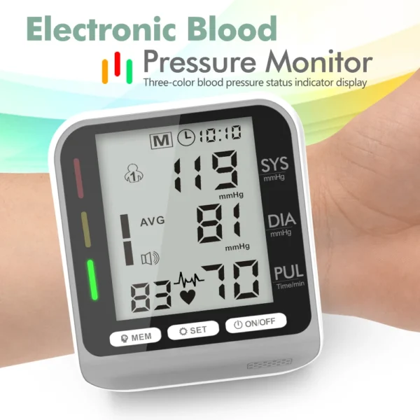 Kiuzou Wrist Blood Pressure Monitor Tonometer Tensiometer Automatic Digital Pulsometer Sphygmomanometer Health Monitor