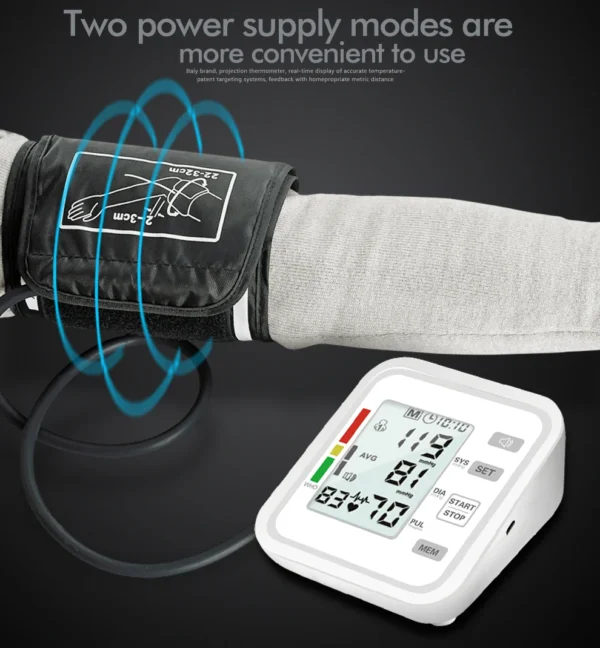 KIUZOU Digital LCD arm tensiometers Blood Pressure Monitor Heart rate Meter Large Cuff Sphygmomanometer Portable Tonometer - Image 6