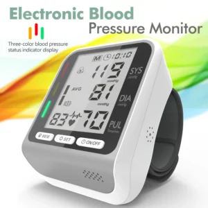 Kiuzou Automatic Digital Wrist Blood Pressure Monitor Sphygmomanometer Tonometer Tensiometer Heart Rate Pulse Meter BP Monitor