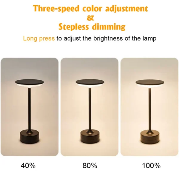 LED Table Lamp USB Rechargeabl Portable Touch Sensor Desktop Night Light Bedroom Night Light Reading Lamps Decor Light - Image 3