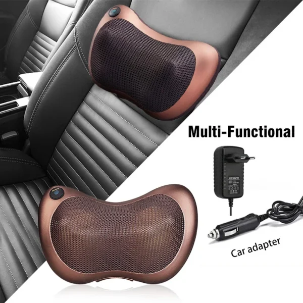 8Head Massager Car Home Cervical Shiatsu Massage Neck Back Waist Body Electric Multifunctional Massage Pillow for Chair Car - Image 5
