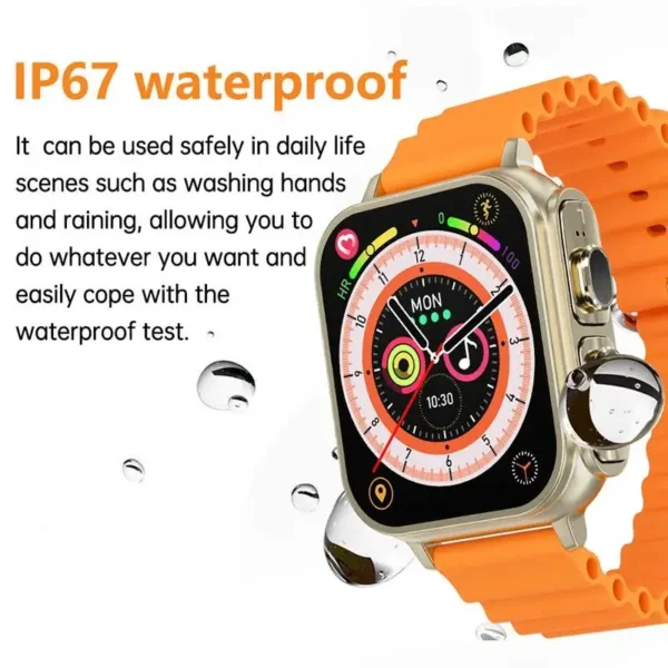 1.96inch N22 Newest Fashion 2 in 1 Smartwatch TWS Earphone Music Smart Watches Ultra 8 Smart Watch with Earphones - Image 4