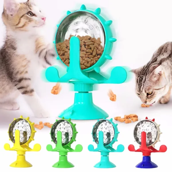 Interactive Treat Leaking Toy For Cat Small Dogs Slow Feeder Dispenser Puppy Funny Rotatable Wheel Improve IQ Kitten Accessories