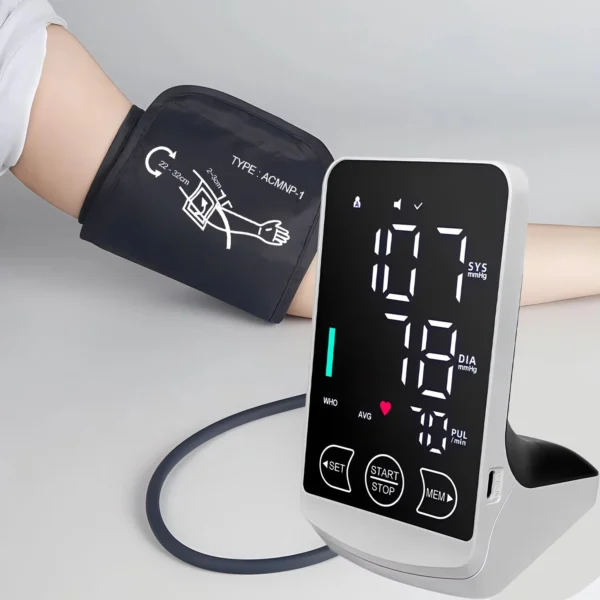 English Voice Large Display LED touch Screen Rechargeable Automatic Tonometer Arm Blood Pressure Monitor Digital Tensiometer