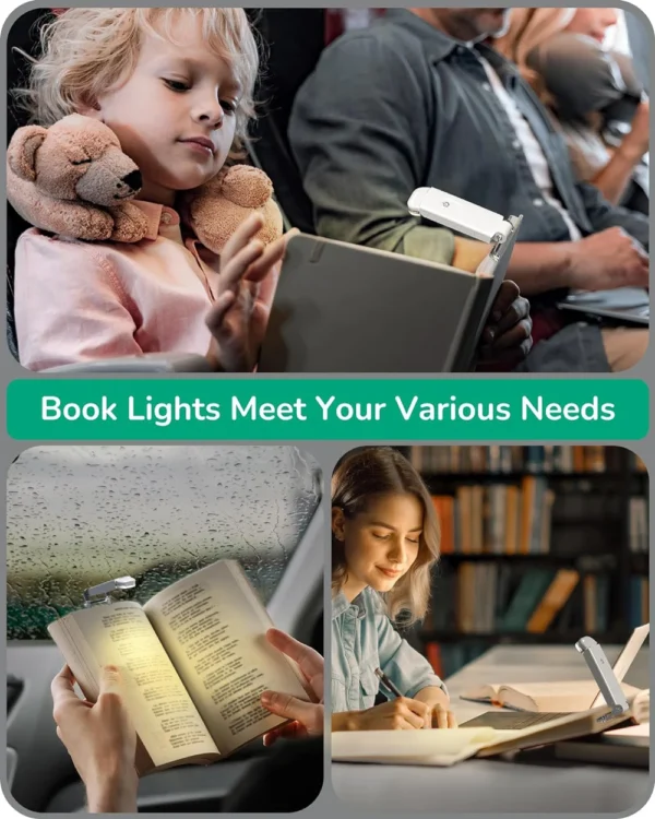 Book Light LED USB Rechargeable Reading Light Eye Protection Night Light Portable Clip Desk Light Bookmark Read Light - Image 6