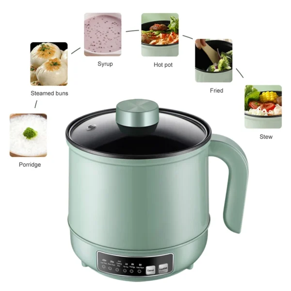 Multifunction Electric Cooking Machine 1.7L Single/Double Layer Hot Pot Mini Intelligent Electric Rice Cooker Non-stick Pan Pots - Image 2
