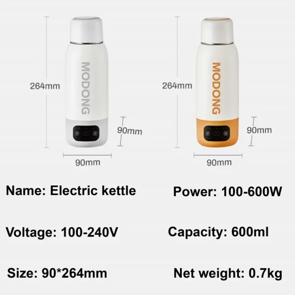 600ml Electric Kettle 110V/220V Portable Travel Boiling Kettle Multi-function Heating Cup Temperature Control Teapot Keep Warm - Image 6