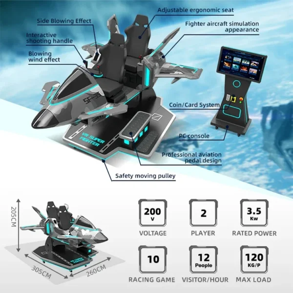 Real Flight Simulator VR Airplane Game 9D VR Park Virtual Reality Simulator Flight Simulator Station - Image 4