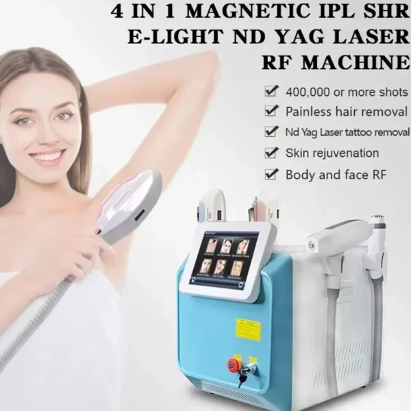 4 in 1 Q Switch Nd Yag Laser IPL Hair Elight SHR Removal Tattoo Cleaning Machine Multifunction Professional Beauty Salon Device - Image 5