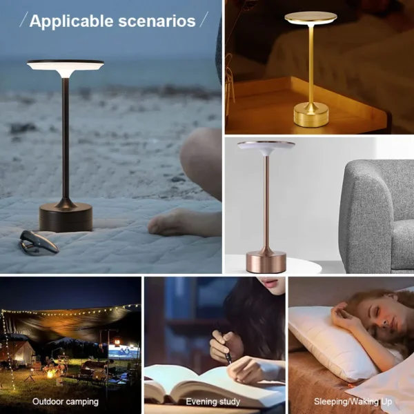 LED Table Lamp USB Rechargeabl Portable Touch Sensor Desktop Night Light Bedroom Night Light Reading Lamps Decor Light - Image 6