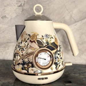 1.7L Retro Handmade Decals Electrc Kettle Boiling Water With Thermometer Automatic Power Off 304 stainless Steel Teapot 1850W