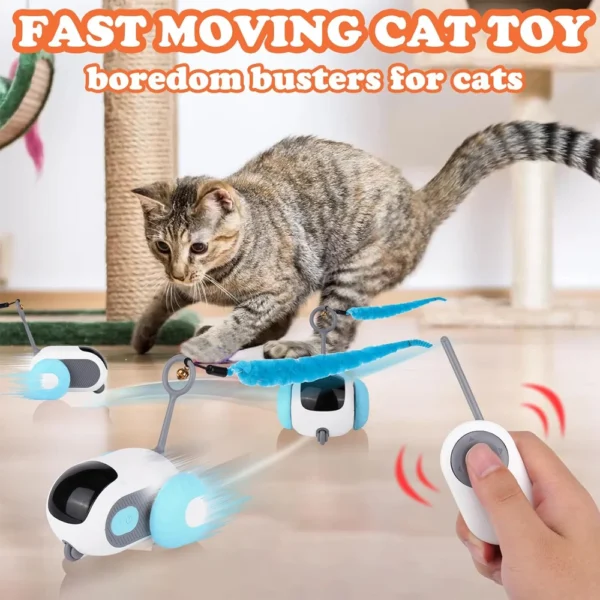 Smart Cat Toy 2 Modes Automatic Moving Remote Controlled Toy Car for Cats Dogs Interactive Playing Kitten Training Pet Supplies - Image 6