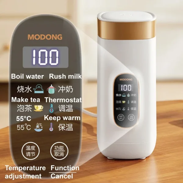 650ml Electric Kettle Portable Travel Boiled Water Pot Heating Cup Office Temperature Control Teapot Auto Keep Warm Cup 400W - Image 5