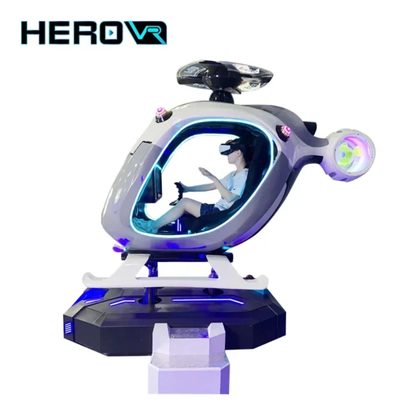 Indoor Playground Motion Flight Simulator Self Driving VR Helicopter Simulator Cockpit - Image 2