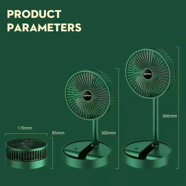 Retractable Mini Electric Fan Foldable Portable USB Charging Small Fan Low Noise High Duration for Home Desktop - Image 5