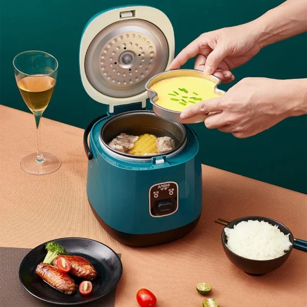 1.2L Mini Rice Cooker Multi-function Electric Rice Cooker Non-Stick Kitchen Household Small Cooking Machine Make Porridge Soup - Image 2