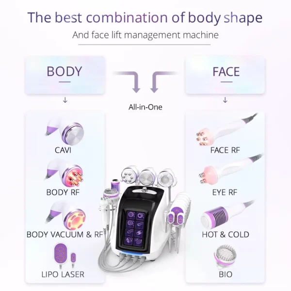 Aristorm 8/9 in 1 40k Cavitation Machine Professional Vacuum RF Skin Tightening Body Sculpting Machine Beauty Device-2025 - Image 5