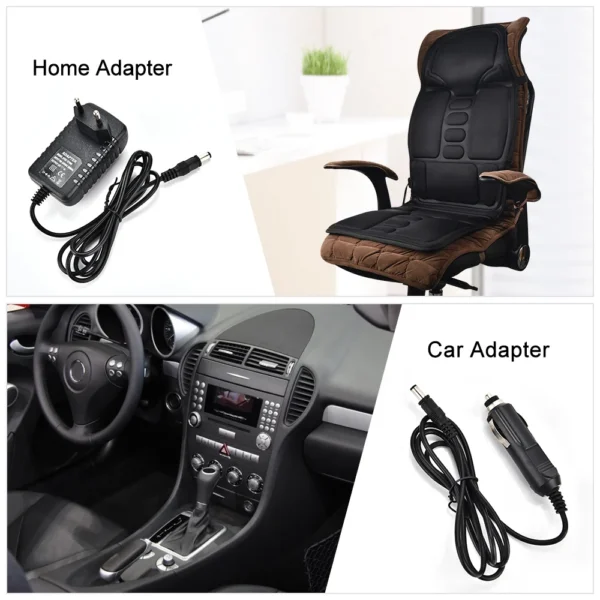 Electric Back Heating Pad Motor Vibration Massager for Back Neck Chair Seat For Car Home Office Use Portable Mat Body Relaxation - Image 4