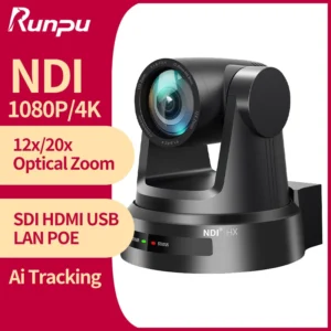 4K/1080P PTZ NDI Camera with AI-Tracking 12x/20x SDI HDMI USB 3.0 IP Video Conference Camera For Church Meet Zoom Youtube Skype