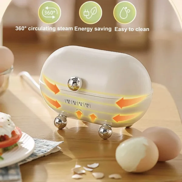 220V Smart Mini Egg Cooker Low Power Student Dormitory Breakfast Machine Multifunctional Electric Steamer Auto Power Off 120W - Image 5