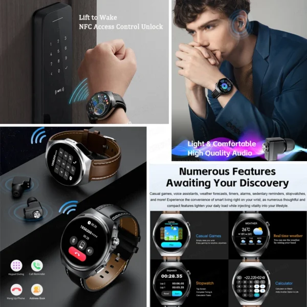 For Xiaomi New 2 in 1 Smart Watch With Earbuds Smartwatch TWS Bluetooth Earphone Heart Rate Blood Oxygen Monitor Sports Watch - Image 3
