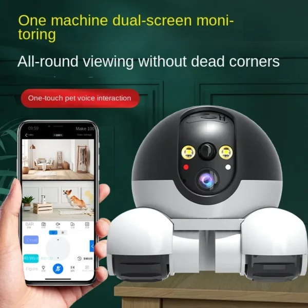 Dual lens, dual screen household 360 degree high-definition robot monitoring vehicle intelligent camera - Image 4