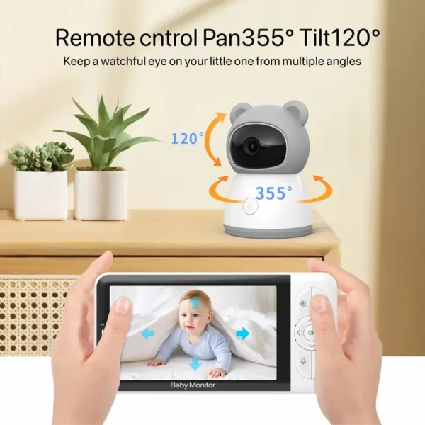 Tuya Smart Wireless Video Baby Monitors 5" 1080P Display Temperature Detection APP View Control Baby Nanny 2-Way Audio Baby Cam - Image 2