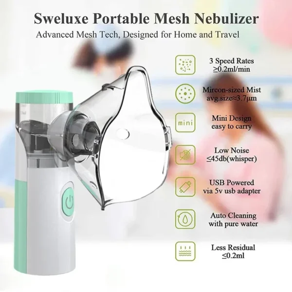 Oximeter Ear Thermometer Health Handheld Inhale Nebulizer Mesh Atomizer Inhaler Nebuliser Inhalator for Adult Kids Nebulizador - Image 3