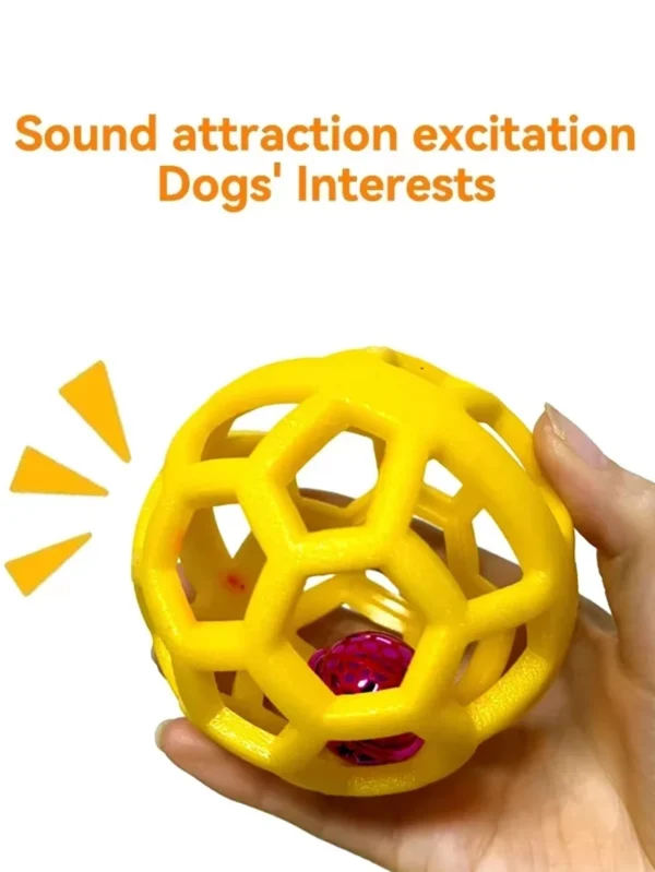 2 Pet Dog Toys: Bite-Resistant Bell Ball & Tri-Color Molar Ring, Soft Rubber for Teeth Grinding & Chewing - Image 4