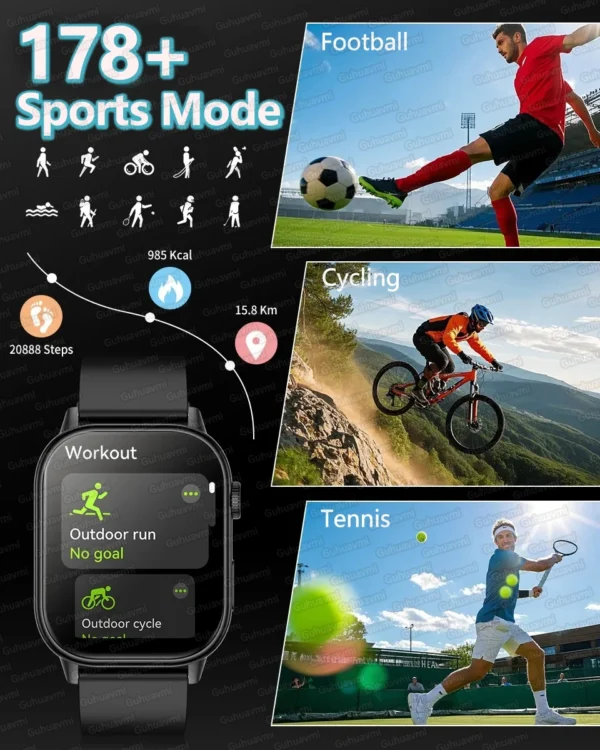 2025 For Xiaomi Original Built-in Dual-band GPS Men Smartwatches BT Call IP68 Waterproo Fitness Military Sport Smart Bracelets - Image 3