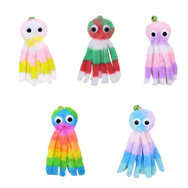Fashion hanging sound octopus cat toys to relieve boredom and self-exciting plush octopus elastic rope teasing cat stick pet toy - Image 5