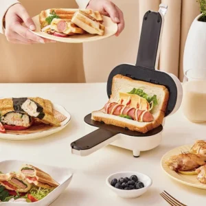 220V Hot Pressed Sandwich Machine 550W Fast Breakfast Machine Mini Home Non-stick Double sides Heating Toaster Auto Power Off
