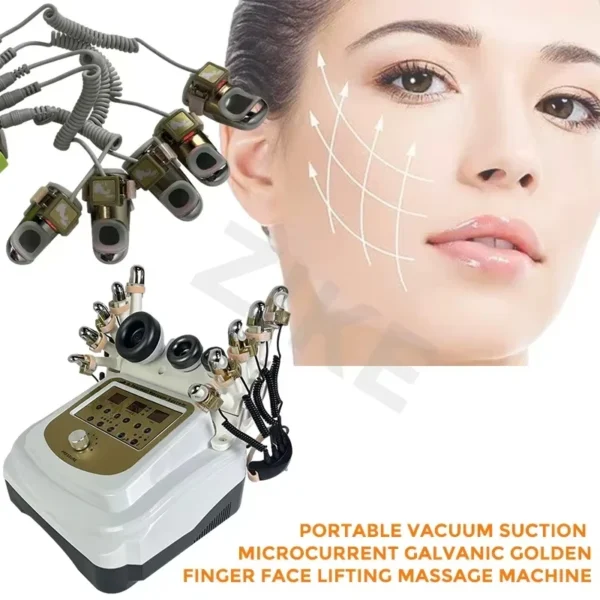 Portable Vacuum Body Massage Device with Microcurrent Galvanic Golden Finger EMS Facial Tightening And Body Heat Therapy Beauty - Image 2