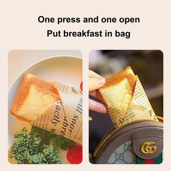 500W Sandwich Machine Fast Breakfast Machine Home Hot-pressed Toasted Non-stick Bread Mini Panini Machine Multi-function Toaster - Image 3
