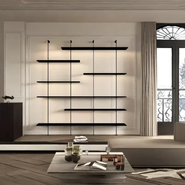Shelves integrated against the wall, living room display shelves, simple storage shelves, office bookshelves, shelves - Image 3