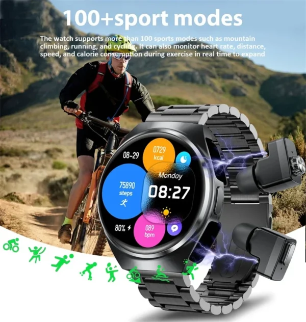 For Xiaomi New 2 in 1 Smart Watch With Earbuds Smartwatch TWS Bluetooth Earphone Heart Rate Blood Oxygen Monitor Sports Watch - Image 6