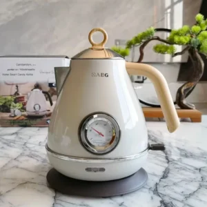 Retro Electric Kettle European Style High Aesthetic Water Boiler with Overheat Protection Stainless Steel Teapot for Home